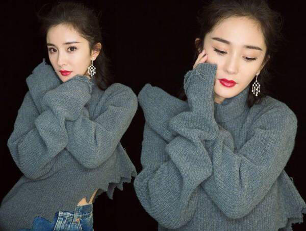 扎起马尾的杨幂可爱极了,小表情萌萌哒