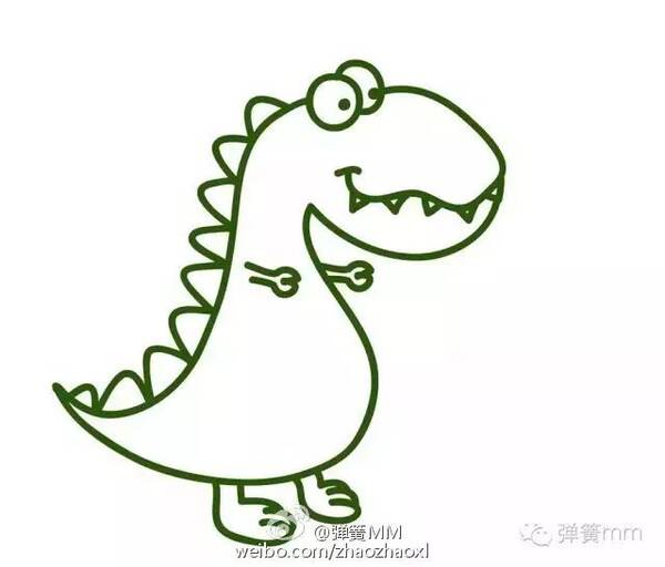 简笔画 求抱抱的小恐龙