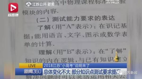 【重磅】2018江苏小高考说明来了:4科得A高