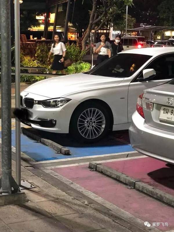 豪车停在残疾人车位 泰国网友评论:车主可能脑
