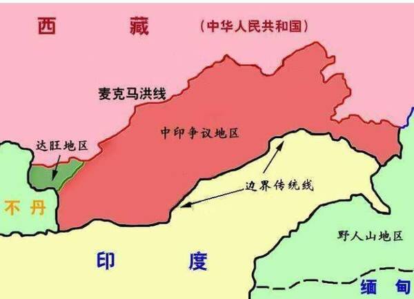墨拉萨丁的具体地理位置如上图,位于藏南达旺地区以南.图片
