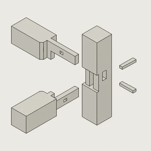 通过他制作的小动画,每一个细致入微的小细节都会让人惊叹于榫卯的