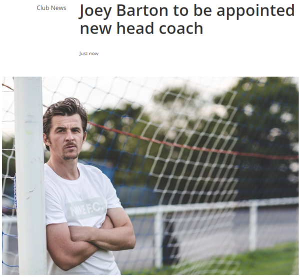 官方:英甲俱乐部宣布乔伊-巴顿出任主帅一职