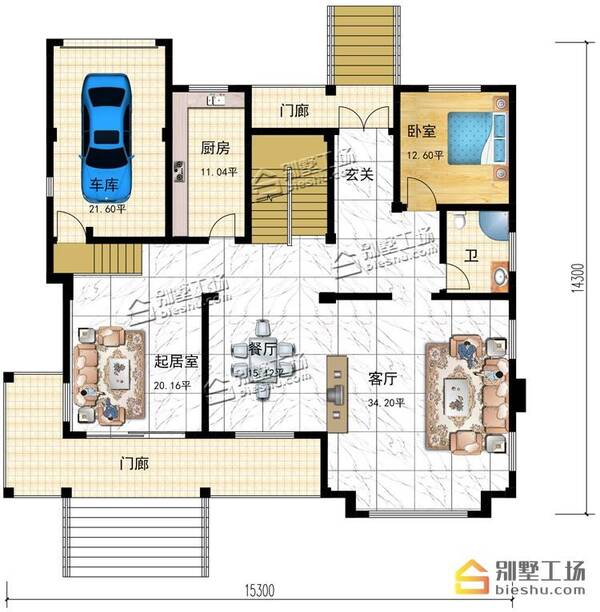 宅基地自建14X14.3m二层别墅,砖混结构造价2