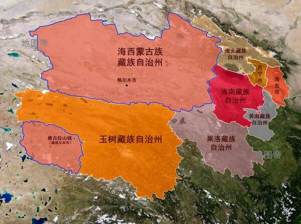 青海省格尔木市为何被玉树藏族自治州分成两块?图片