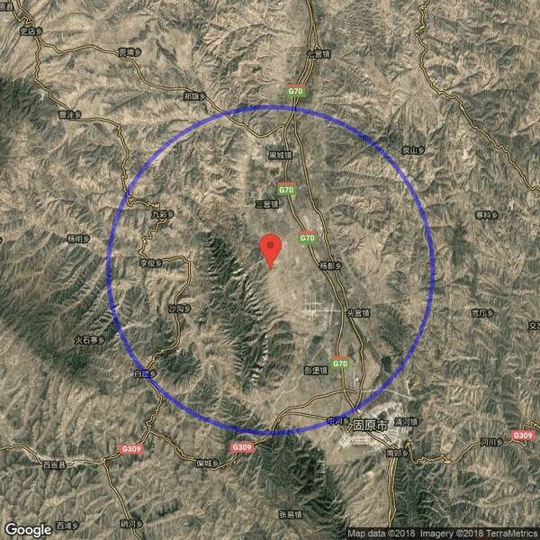 中国地震台网中心测定:7月13日9时21分在宁夏固原市原州区(北纬36.图片