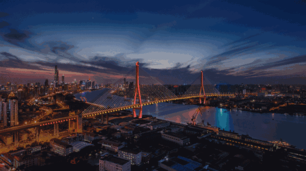 壁纸 大桥 桥 桥梁 夜景 640_360 gif 动态图 动图