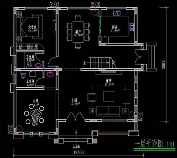 开间12米,进深10米且南北通透的宅基地内怎么建一栋二层别墅?