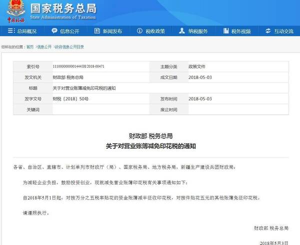 这50种印花税减免政策,你都了解吗?