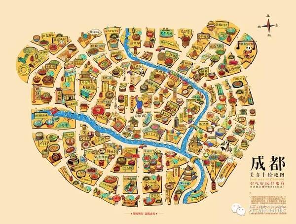 【吃货福利】超赞的成都美食手绘地图