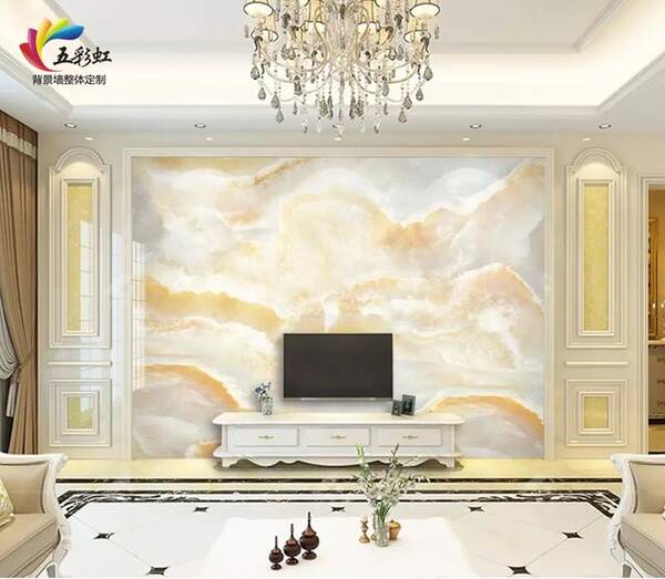 最新石纹电视背景墙搭配不同边框造型,素净而优雅的家!