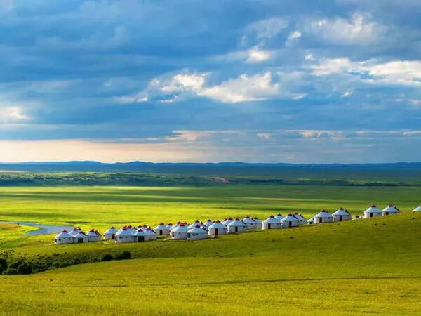 草原羊群风景图片