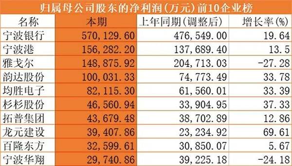 宁波上市公司体检报告:营收增长最快者 +341