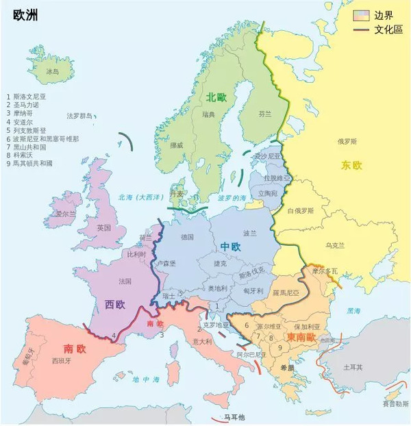 欧洲各国地图高清