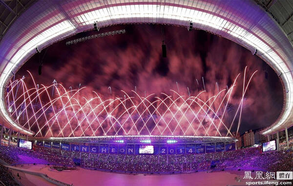 2014年9月19日，韩国仁川，2014仁川亚运会开幕式。