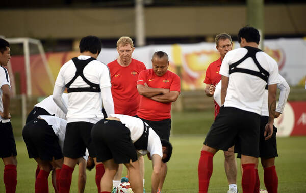 2015年1月20日，澳大利亚布里斯班perry park，中国男足训练备战备战东道主澳大利亚。