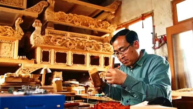 直播晒雕工别Young圈粉　守艺人让千年非遗"枯木逢春"