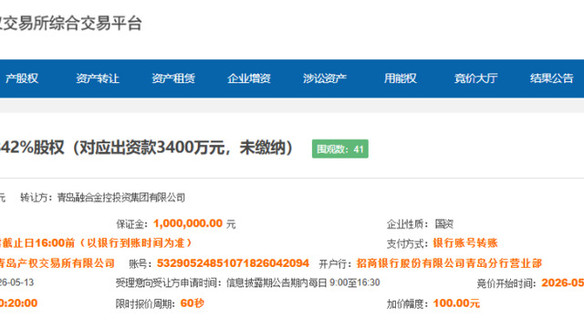 底价“0”元转让被投企业股权，青岛融合金控有何打算？