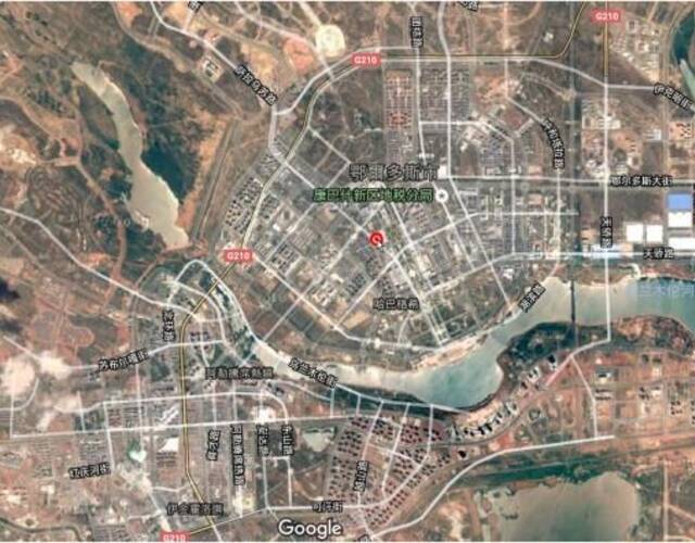 从谷歌地图上看鄂尔多斯市，比美国拉斯维加斯还要大，规划是100万人城市。