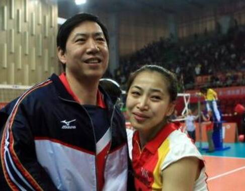 王茜与父亲王宝泉,王宝泉曾是中国女排主教练.