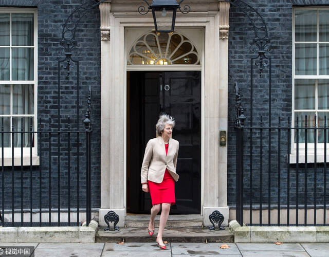 当地时间2017年1月13日,英国伦敦,英国首相特蕾莎·梅于唐宁街10号
