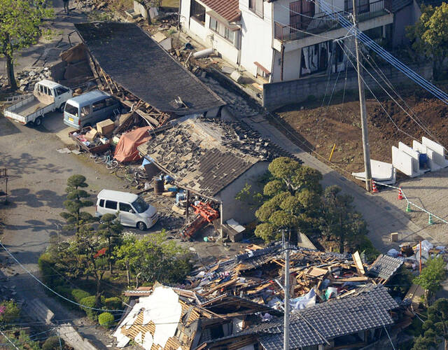 日本熊本县6.5级地震现场