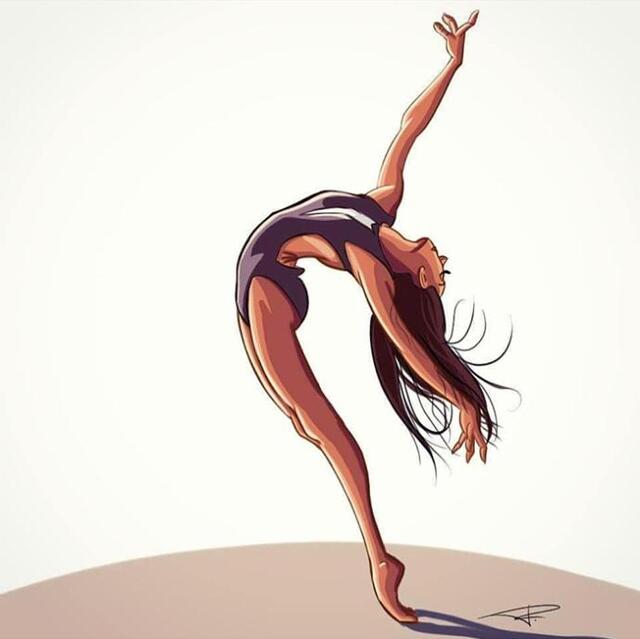 这个漫画活灵活现的将瑜伽动作展现出来.