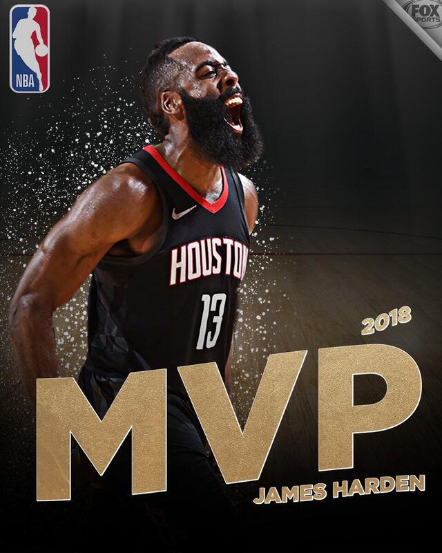 哈登力压詹姆斯夺得2017-18赛季常规赛mvp,场均数据为30.4分5.4篮板8.