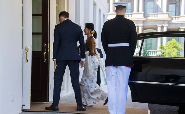 昂山素季访美画面