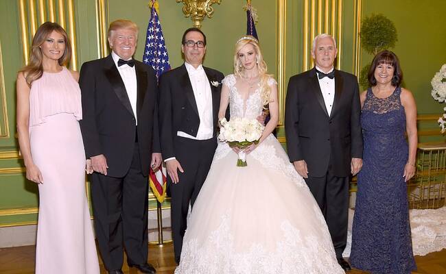 美国财政部长第3次结婚 特朗普参加婚礼