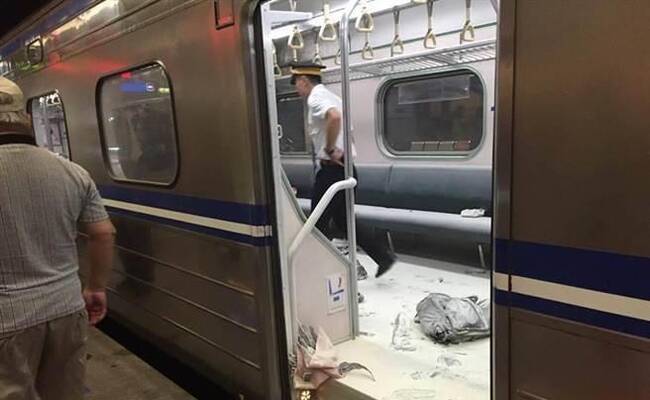 台湾台铁列车爆炸起火现场