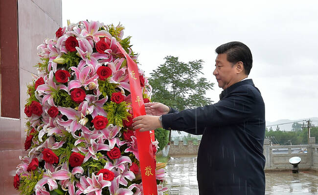 习近平考察宁夏画面