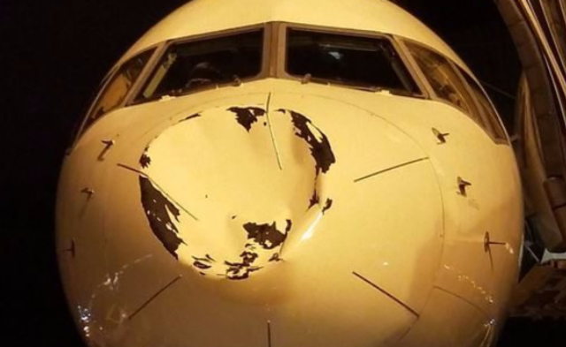 NBA球队乘飞机遇不明物体撞击 | 组图