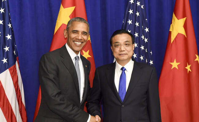 李克强会见奥巴马画面