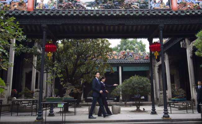 特鲁多参观广州陈家祠