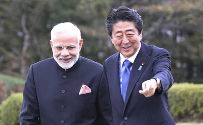 安倍带莫迪参观自家别墅