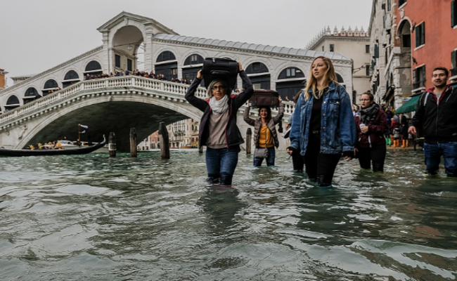 威尼斯水位上涨 四分之三被水淹没