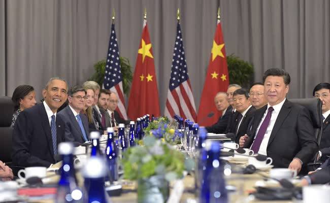 核安全峰会:中美双边会议画面