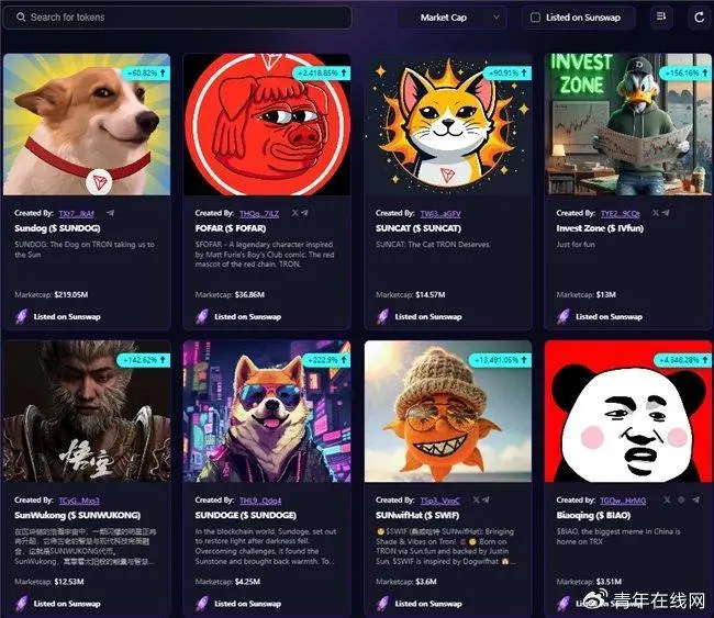 1.sundog($ sundog)sundog是sunpump平台上第一个市值突破2亿美元的mem