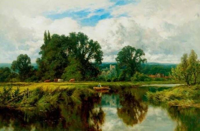 英国画家亨利·h·帕克风景油画作品欣赏