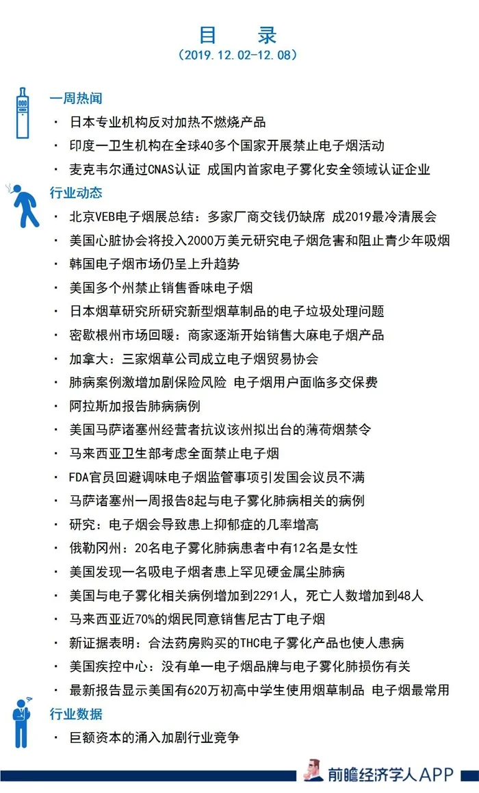 前瞻电子烟产业全球周报第28期：麦克韦尔通过CNAS认证成国内首家电子雾化安全领域认证企业(图2)