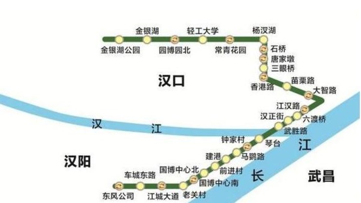 武汉1号线路线图