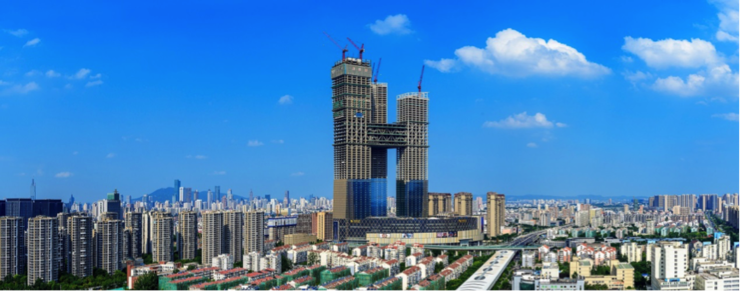 南京河西金鹰世界封顶!全球最高三塔连体建筑