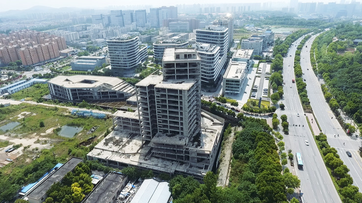 雨花软件谷核心区域烂尾楼实景航拍!
