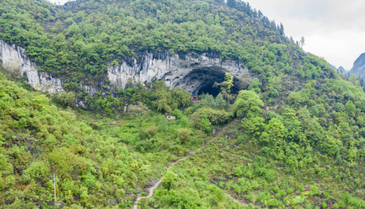 在贵州安顺紫云县的大山里,有三个溶洞,分别叫下洞,中洞,上洞.