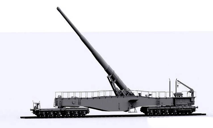 280mm利奥波德列车炮的模型示意图.