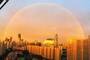 美翻了！当夕阳遇见大彩虹 北京什么样？(图)