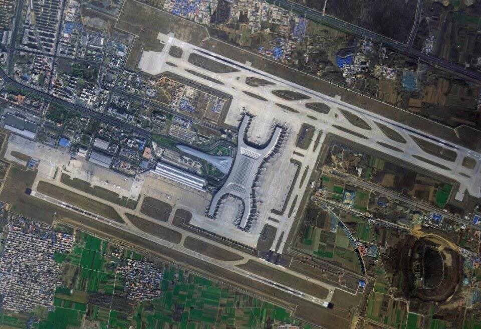 航拍郑州新郑国际机场,中国八大区域性枢纽机场之一