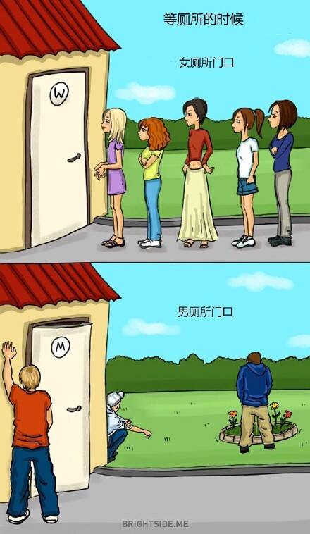 关于男女之间的差异 这几张漫画告诉你