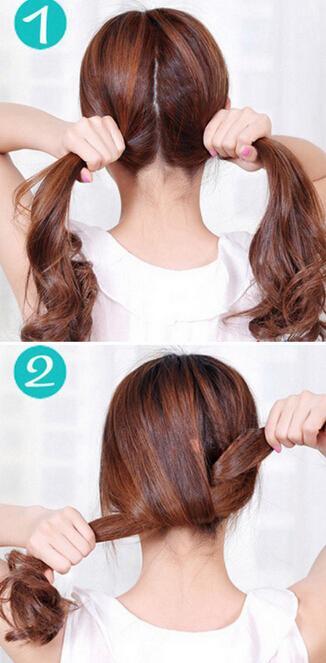 【花苞头扎发step01】第一步还是先要把秀发整理通顺,然后从发型的后